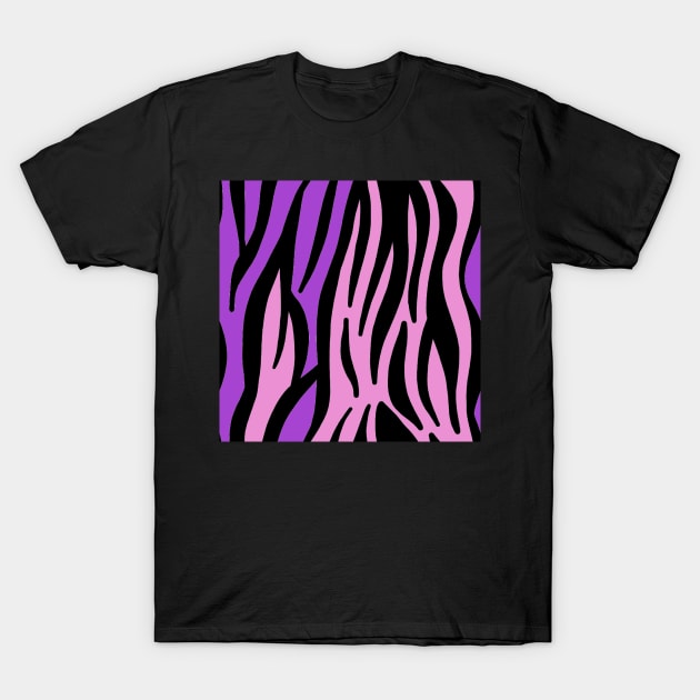 Purple and Pink zebra T-Shirt by ValinaMoonCreations